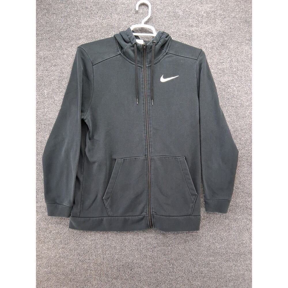 Nike Hoodie Mens Large Full Zip Dri Fit Sweatshirt Black